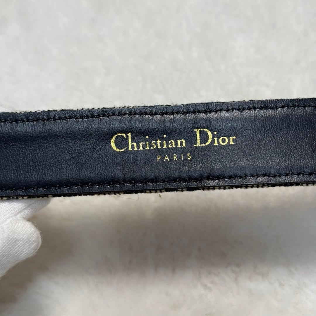 美品 Christian Dior トロッター柄 ベルト CD金具 ゴールド金具