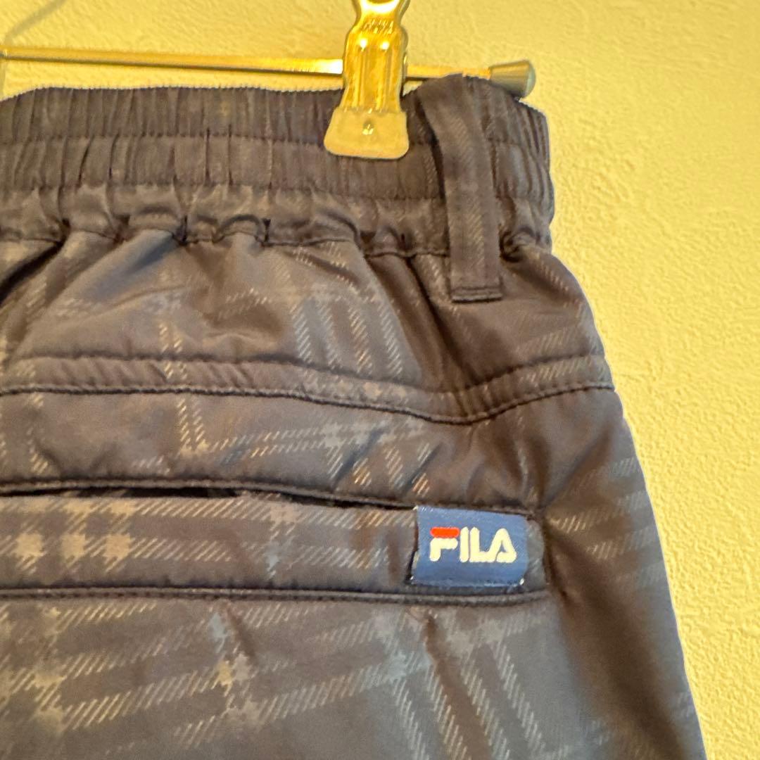 FILA GOLF 中綿入りチェックパンツ ネイビー