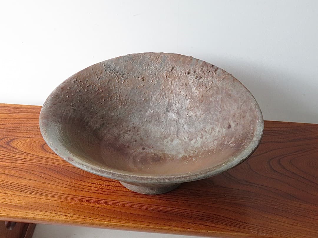 【値下】青娥窯　松元洋一作①　『自然釉大鉢』　穴窯焼成