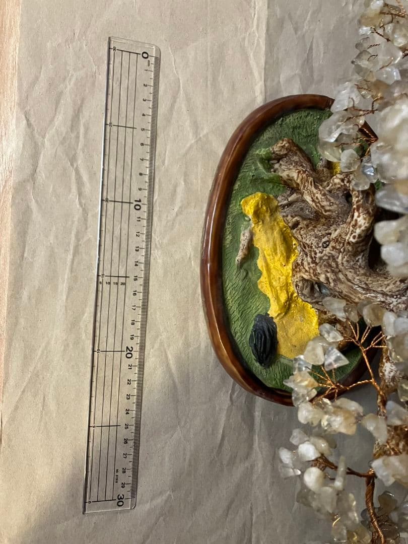 招財樹　置物　金のなる木 　風水 　天然石 縁起物　桜置物　盆栽