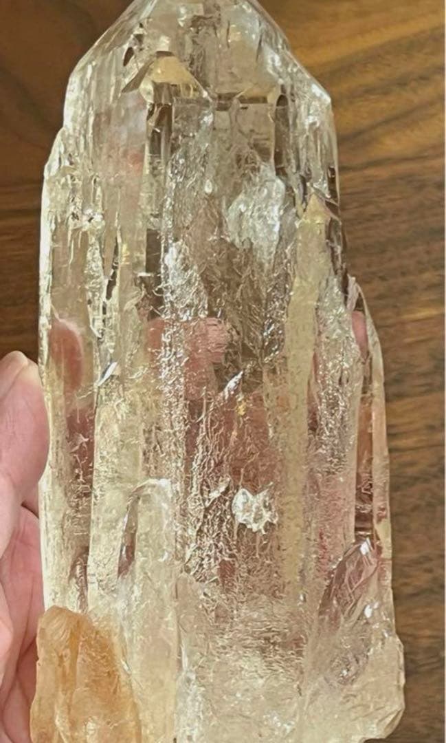 【希少】天然非加熱 シトリン カテドラル原石 555g 高透明　単結晶　黄水晶