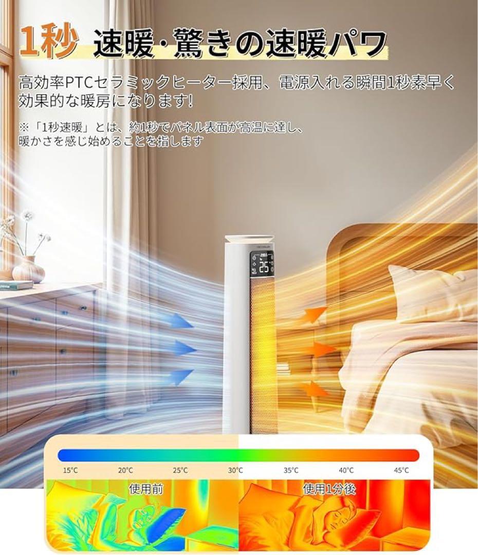 【大特価】セラミックヒーター 1200W 1秒速暖・ECO恒温省エネ PSE認証
