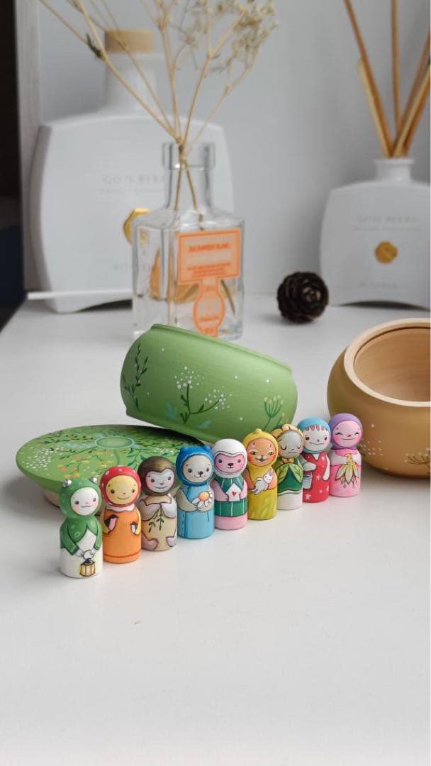 ロシア雑貨☆アニマルキット9個&Box付 マトリョーシカ マルガリータ作