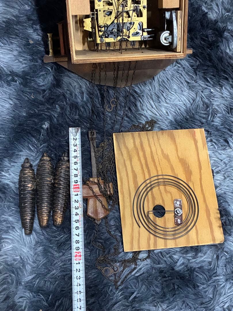 希少 ビンテージ ドイツ製 鳩時計 からくり時計 音楽隊 振子時計 ぜんまい