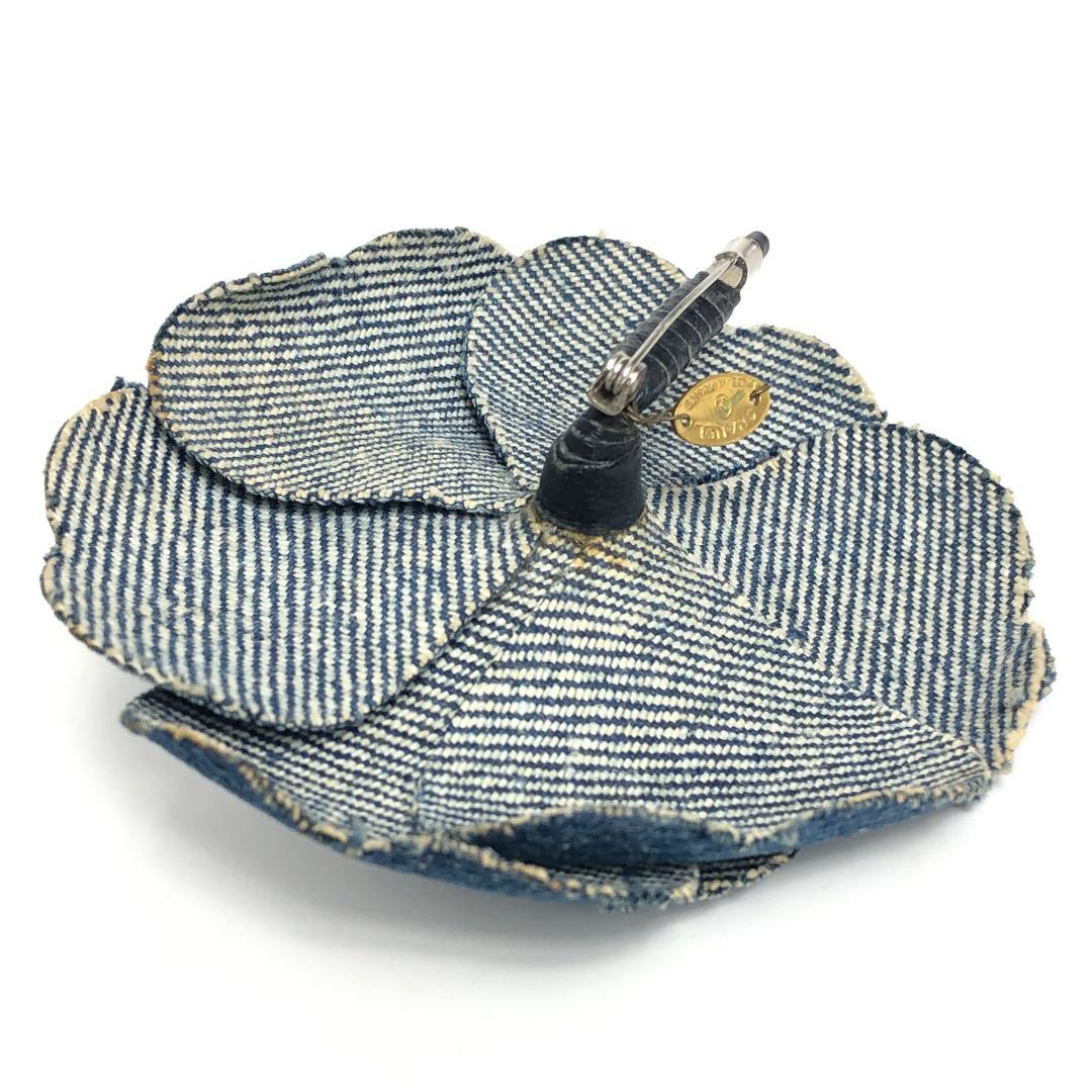 CHANEL シャネル カメリア ブローチ コサージュ デニム コメあり