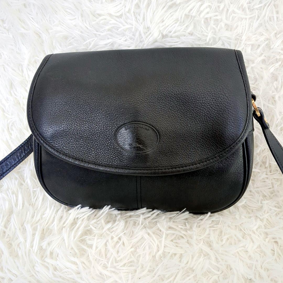 美品✨️LONGCHAMP ロンシャン　ショルダーバッグ　ミニバッグ　黒　レザー