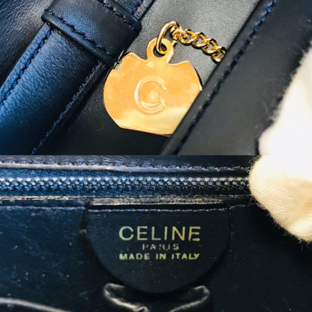 【極美品】セリーヌ ショルダーバッグ 肩掛け フラップ リボン ロゴ金具